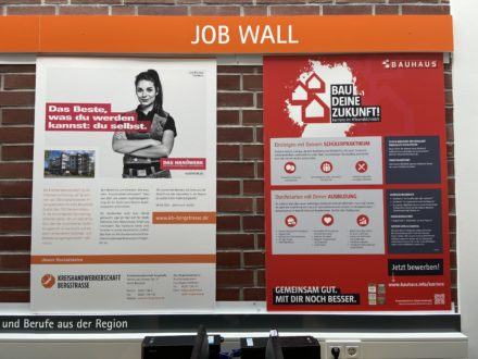Job Wall in der Talent Company an der MBS Heppenheim